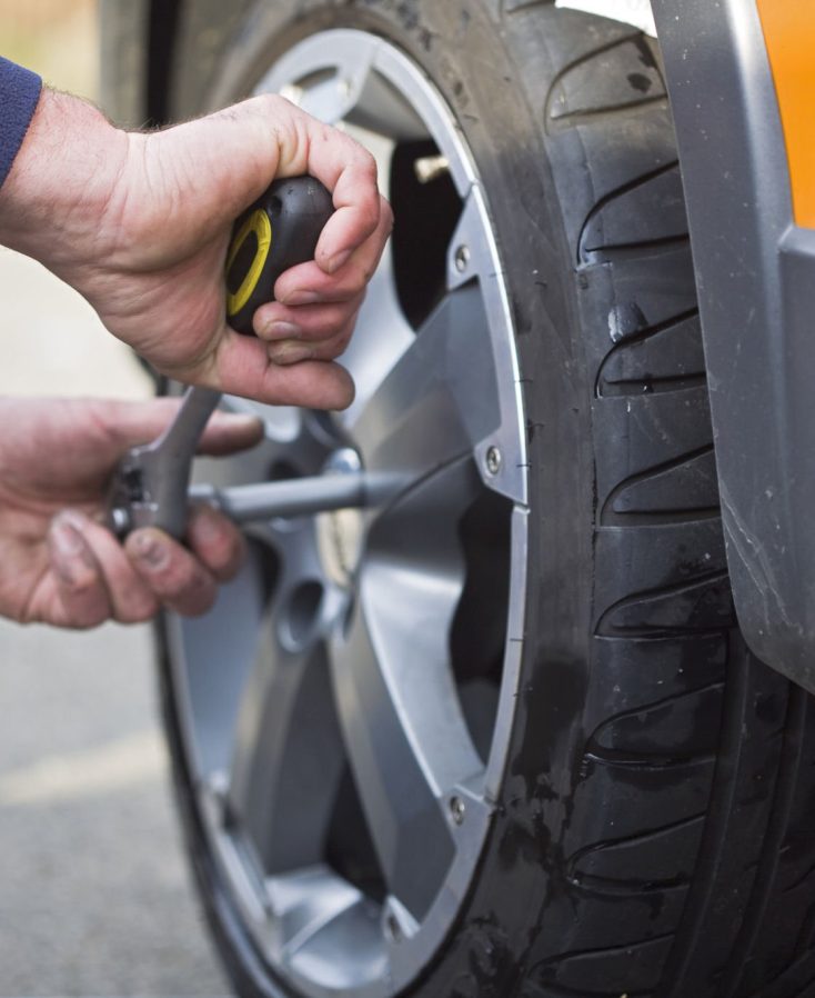 summer tires are mounted on a car