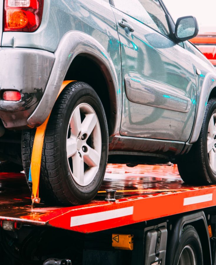 A car being towed